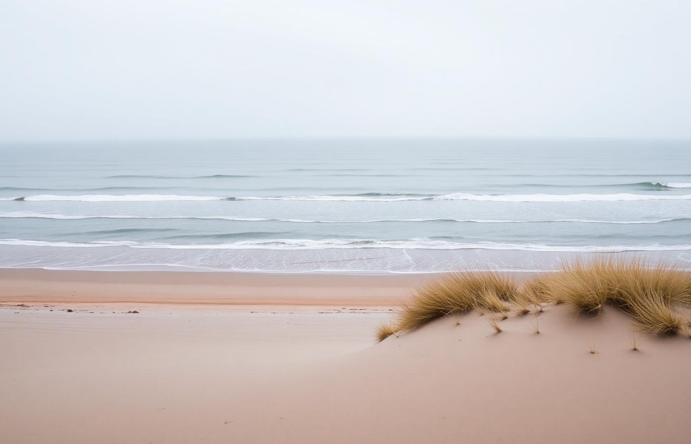 Rustige Noordzee met duingras